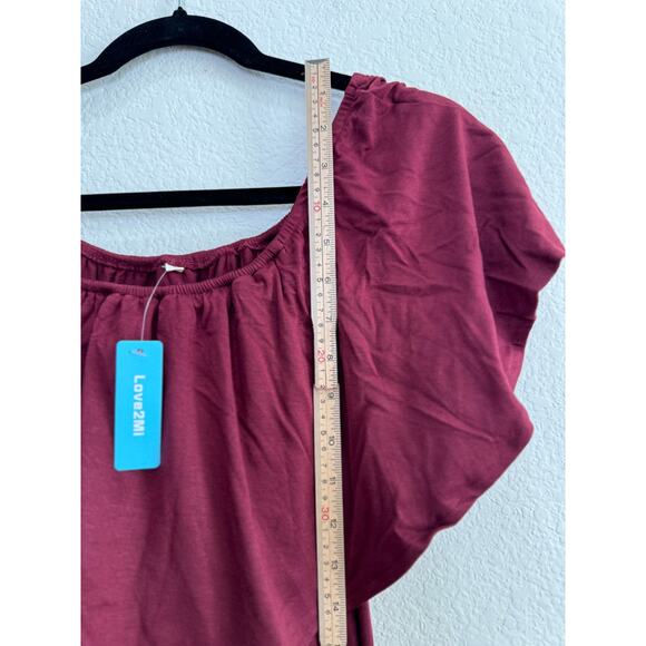 NWT Women's Off Shoulder Maroon Hi-Low Maternity Dress Empire Gown Small - Picture 3 of 12